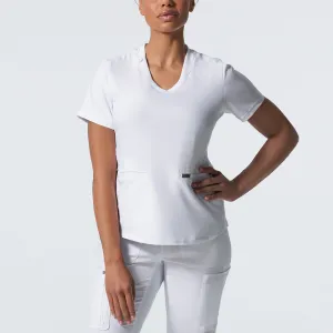 Forward LT100 Women's 3 Pocket V Neck Scrub Top White