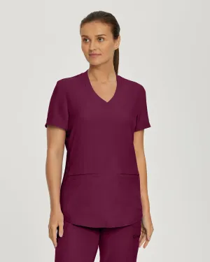 Forward LT100 Women's 3 Pocket V Neck Scrub Top Wine