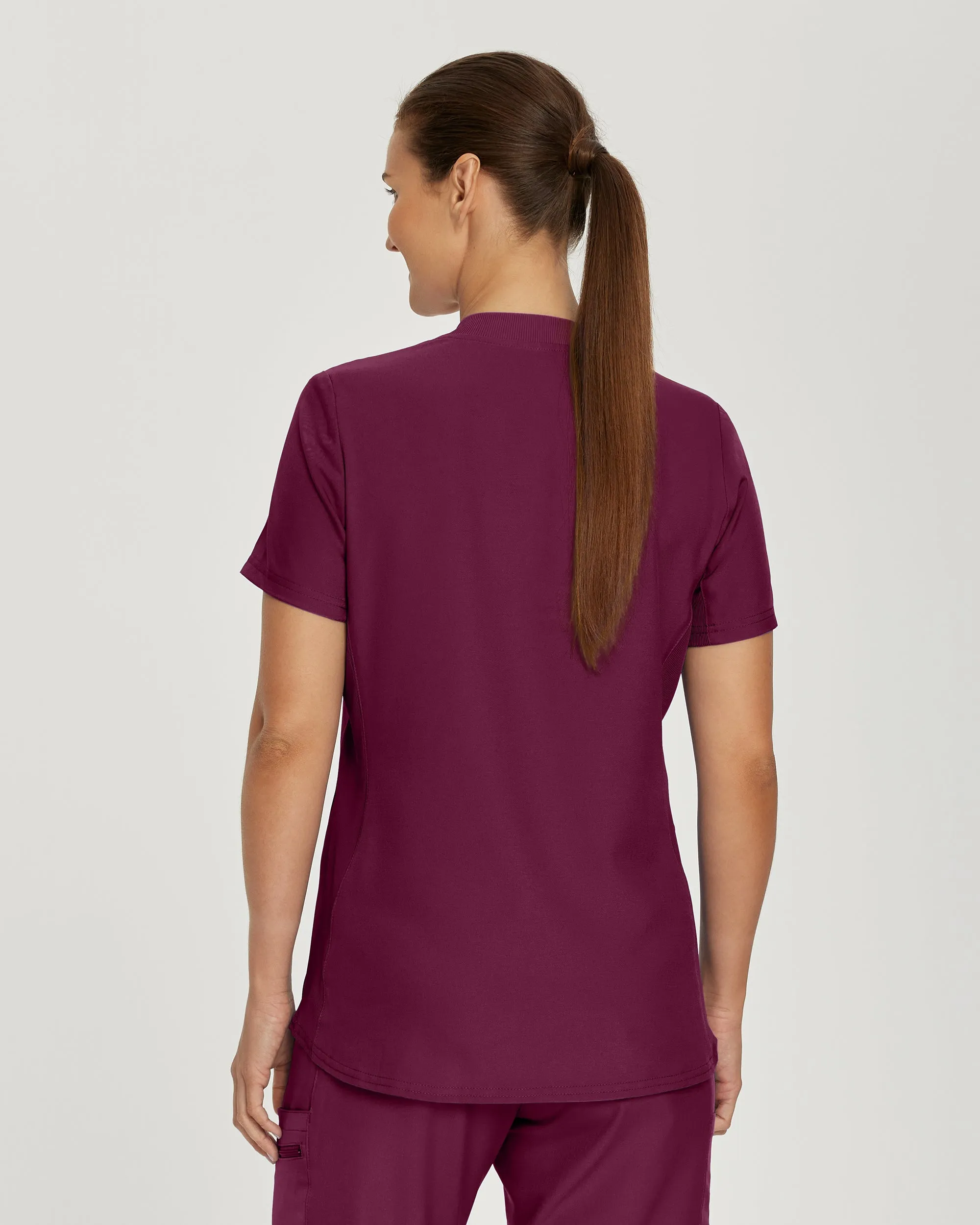 Forward LT100 Women's 3 Pocket V Neck Scrub Top Wine