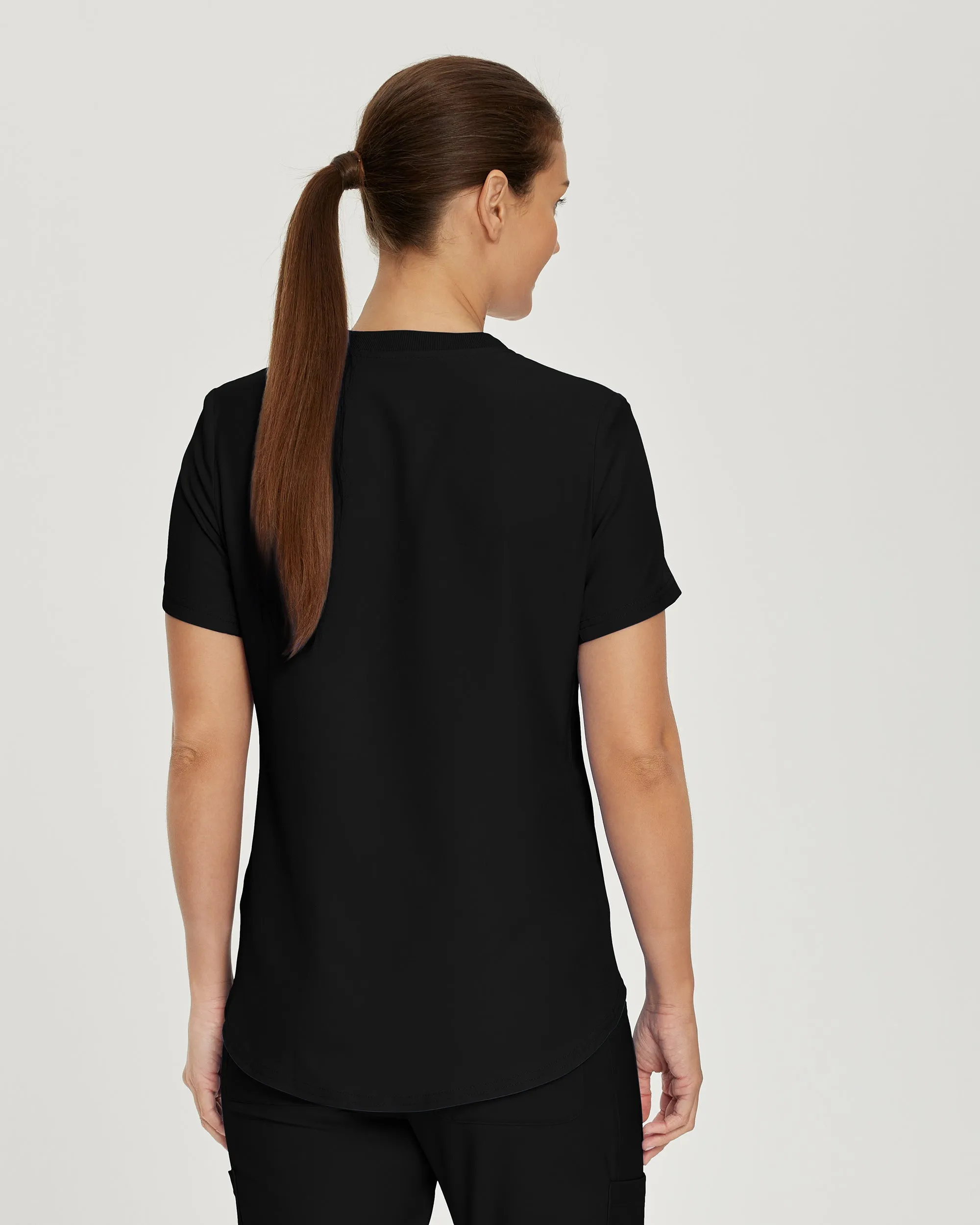 Forward LT101 Women's 2 Pocket V Neck Scrub Top Black