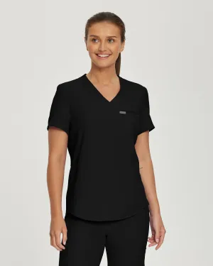 Forward LT101 Women's 2 Pocket V Neck Scrub Top Black