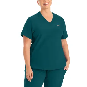 Forward LT101 Women's 2 Pocket V Neck Scrub Top Caribbean