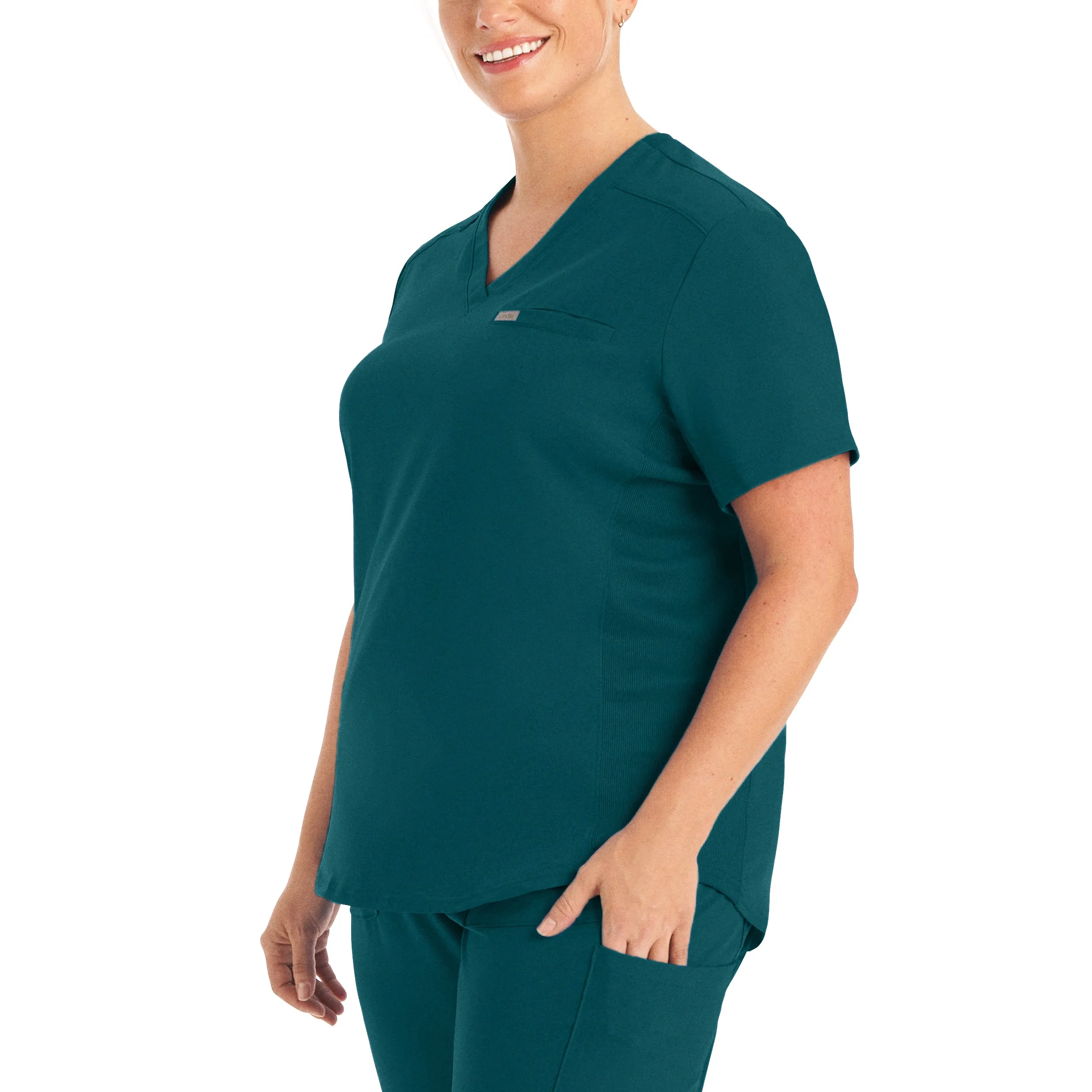 Forward LT101 Women's 2 Pocket V Neck Scrub Top Caribbean