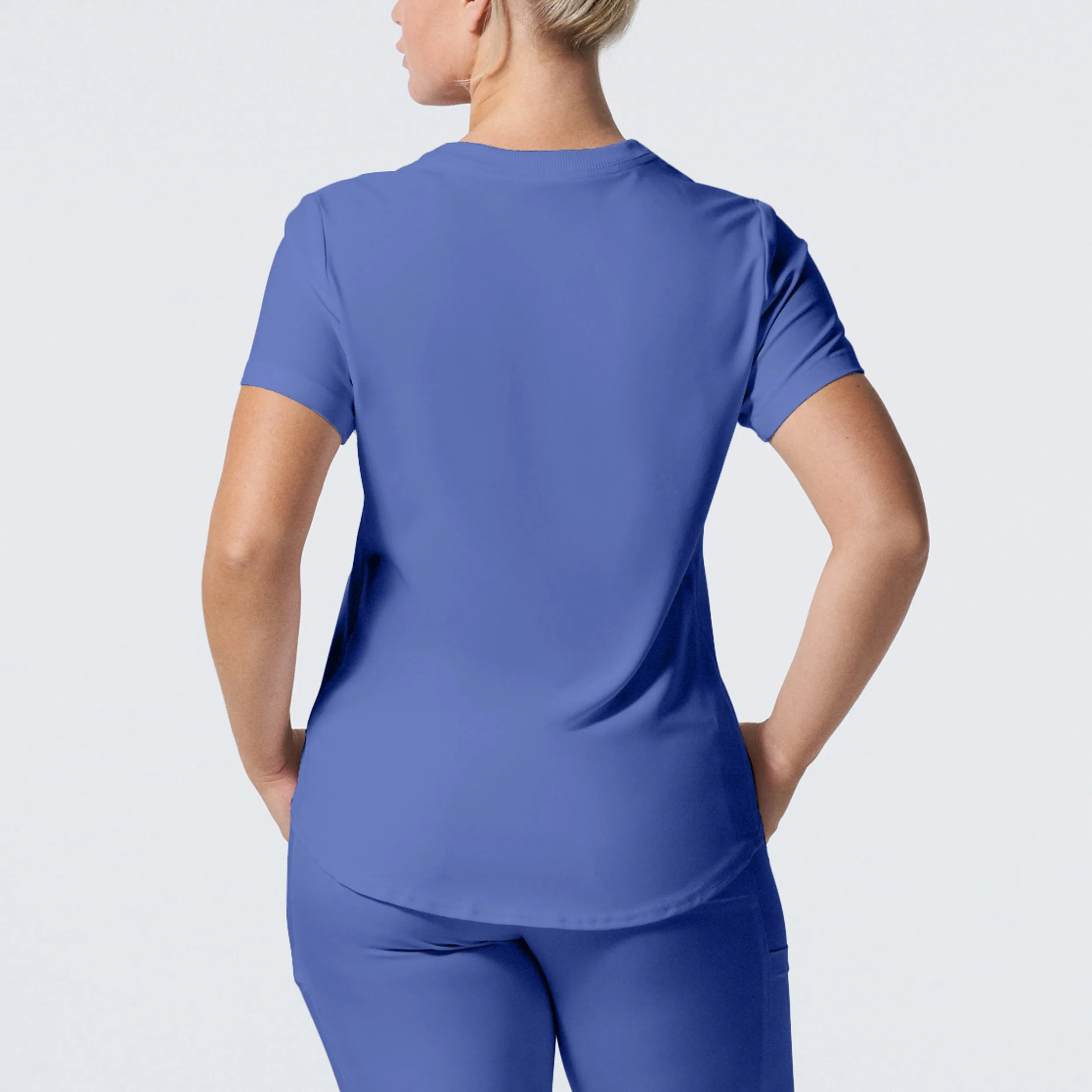 Forward LT101 Women's 2 Pocket V Neck Scrub Top Ceil Blue