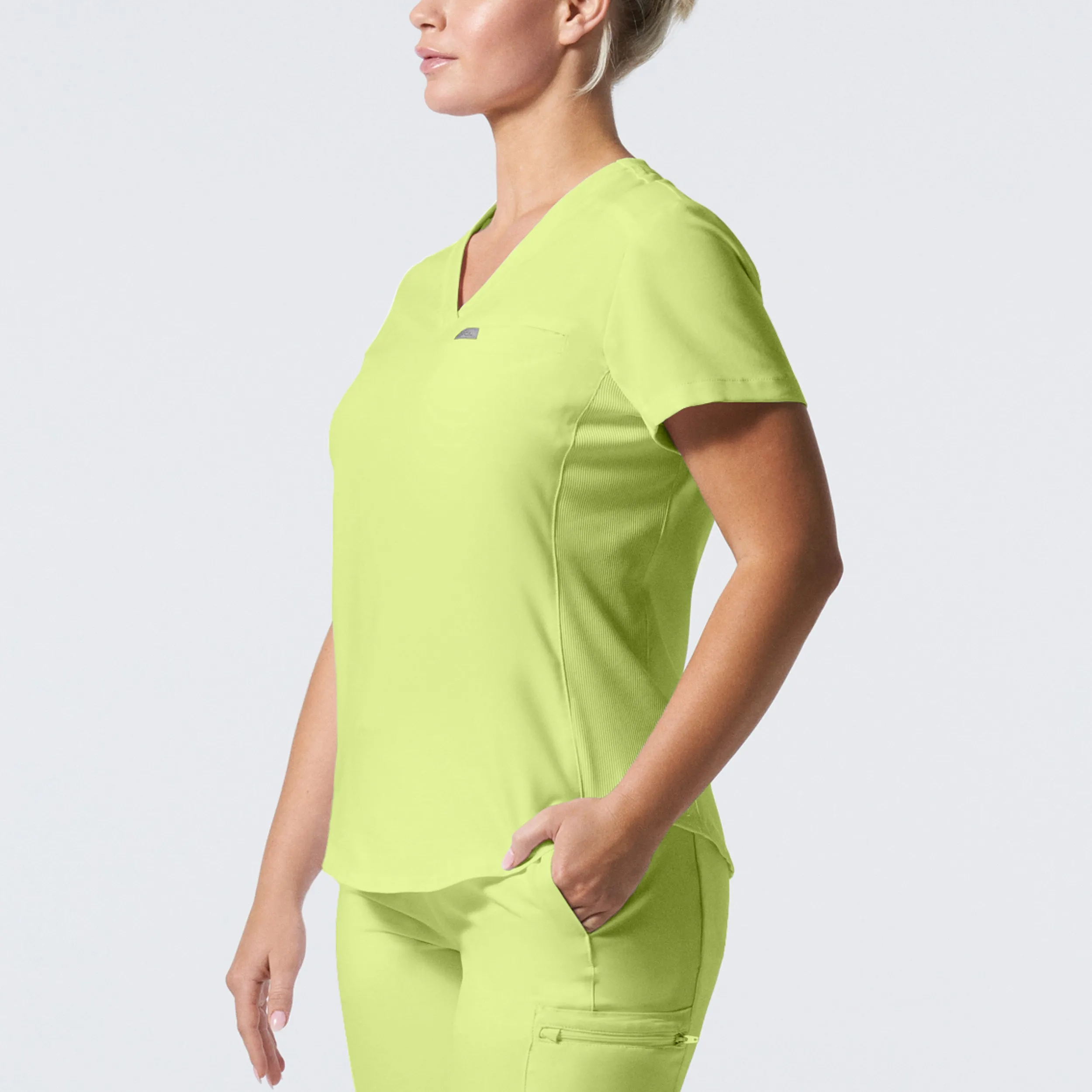Forward LT101 Women's 2 Pocket V Neck Scrub Top Citron