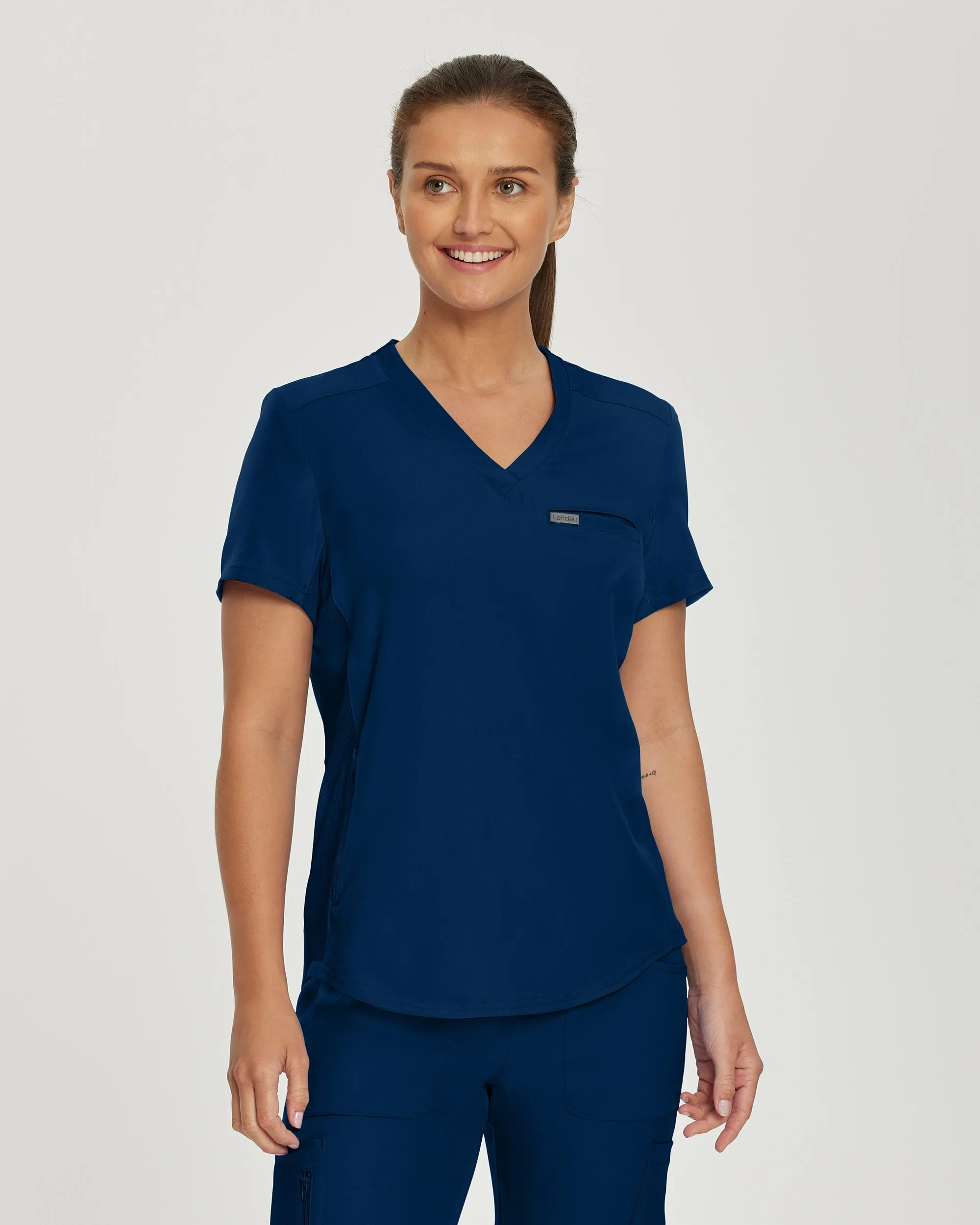 Forward LT101 Women's 2 Pocket V Neck Scrub Top Navy