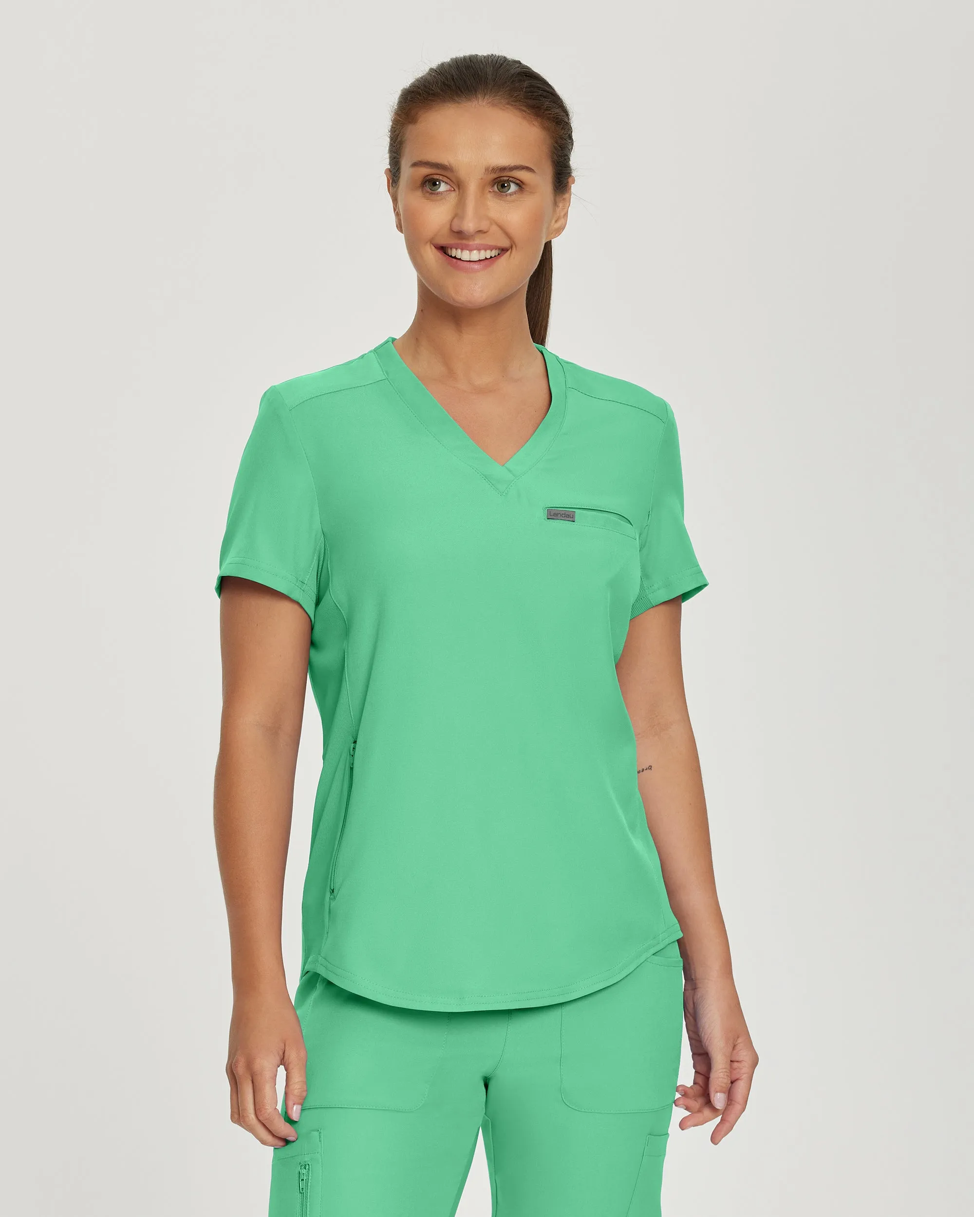 Forward LT101 Women's 2 Pocket V Neck Scrub Top Nu Green