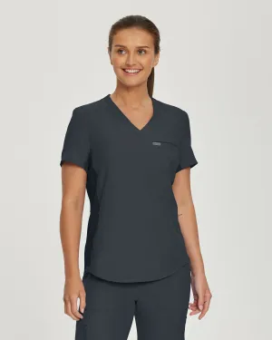 Forward LT101 Women's 2 Pocket V Neck Scrub Top Pewter