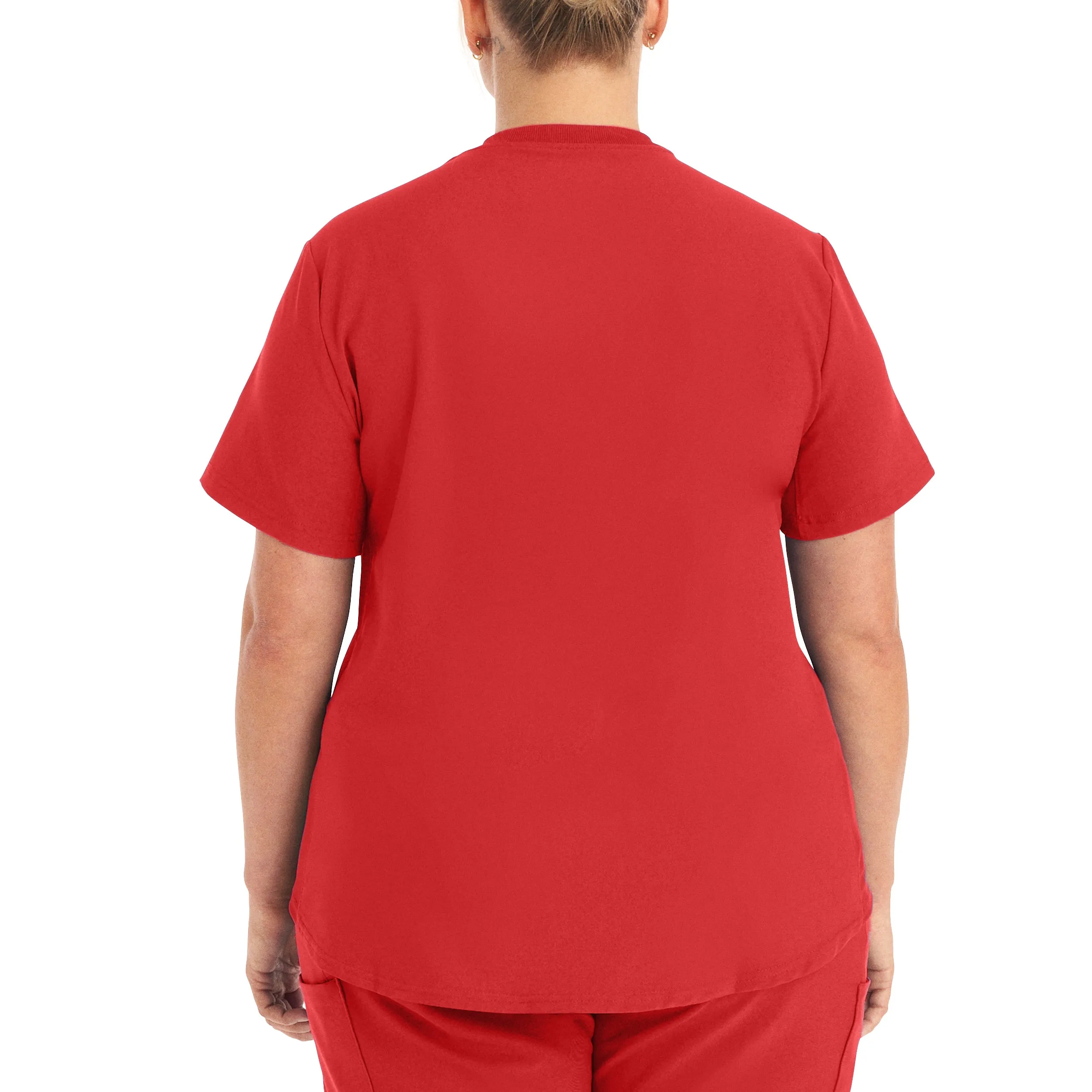 Forward LT101 Women's 2 Pocket V Neck Scrub Top Red