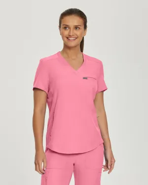 Forward LT101 Women's 2 Pocket V Neck Scrub Top Rose Quartz