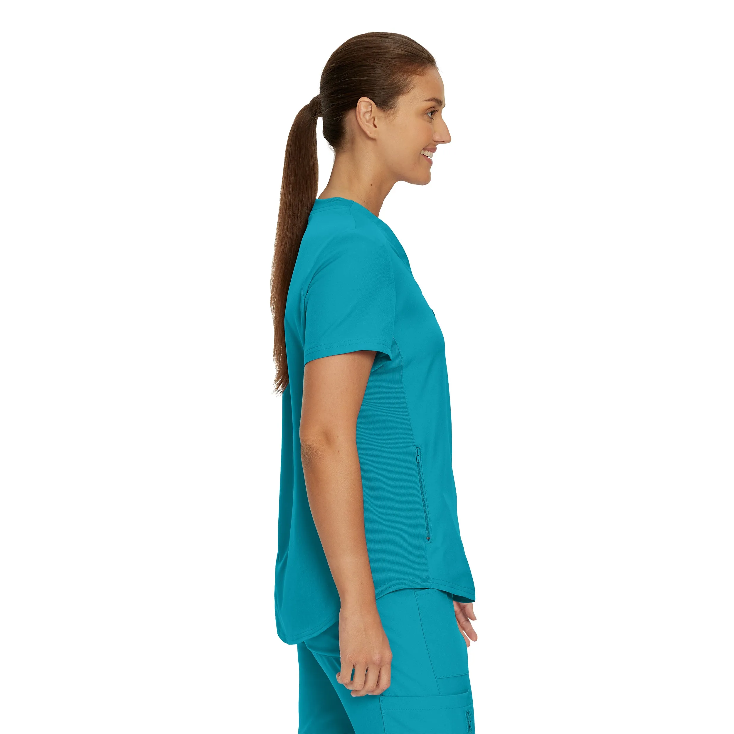 Forward LT101 Women's 2 Pocket V Neck Scrub Top Teal