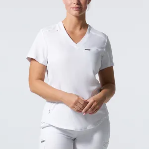 Forward LT101 Women's 2 Pocket V Neck Scrub Top White