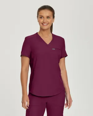 Forward LT101 Women's 2 Pocket V Neck Scrub Top Wine
