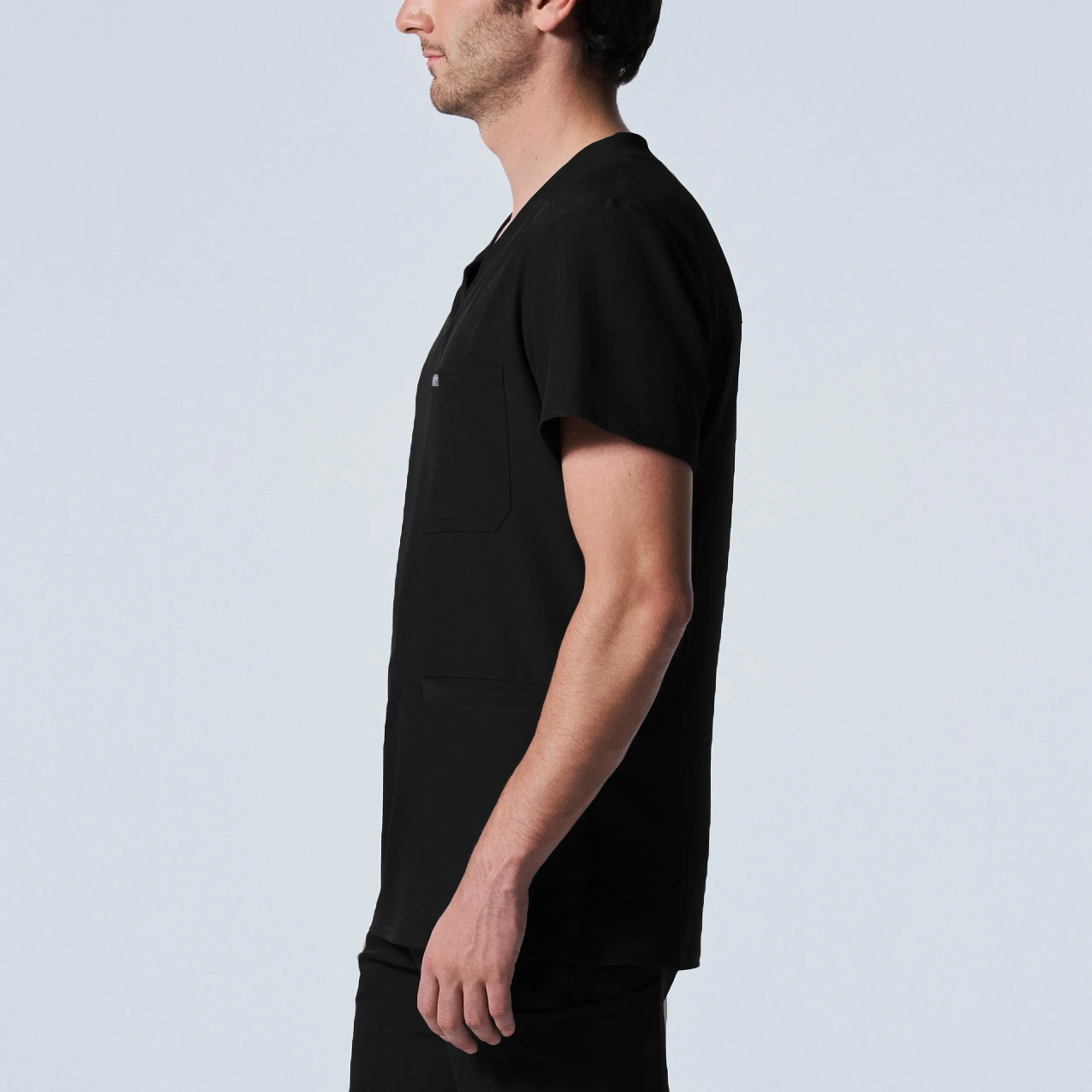 Forward LT110 Men's 4 Pocket V Neck Scrub Top Black
