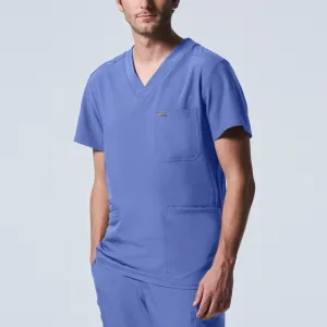 Forward LT110 Men's 4 Pocket V Neck Scrub Top Ceil Blue