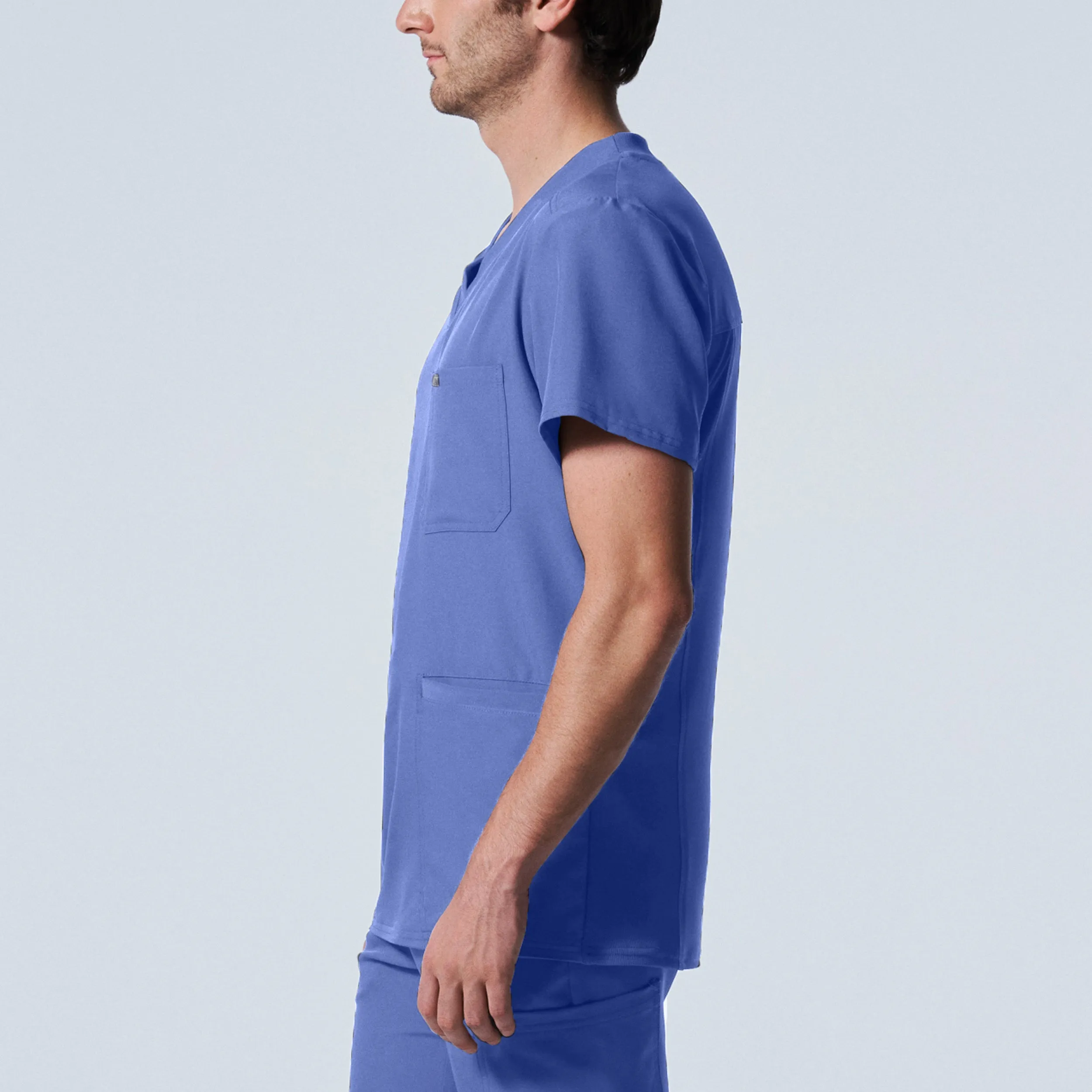 Forward LT110 Men's 4 Pocket V Neck Scrub Top Ceil Blue