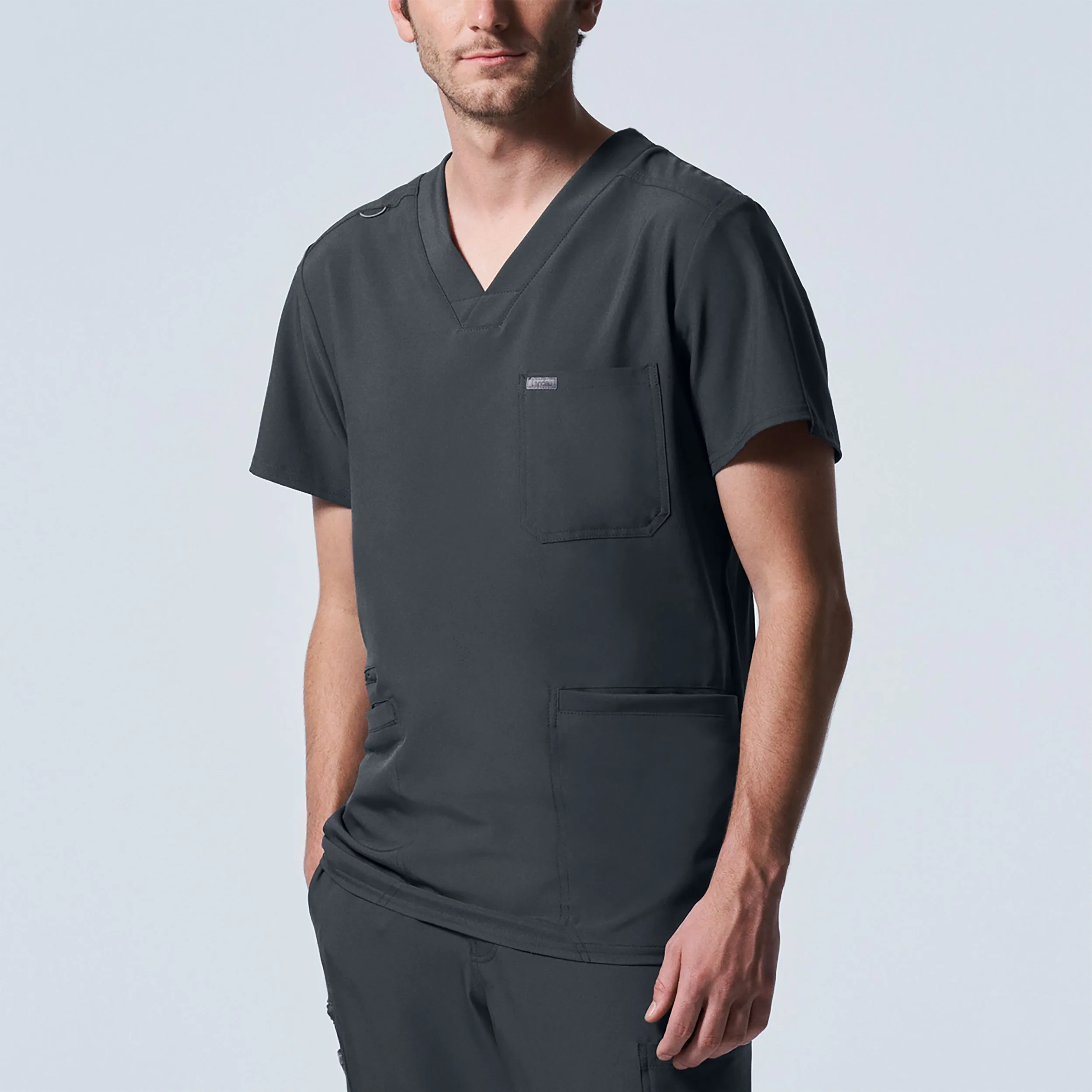 Forward LT110 Men's 4 Pocket V Neck Scrub Top Pewter