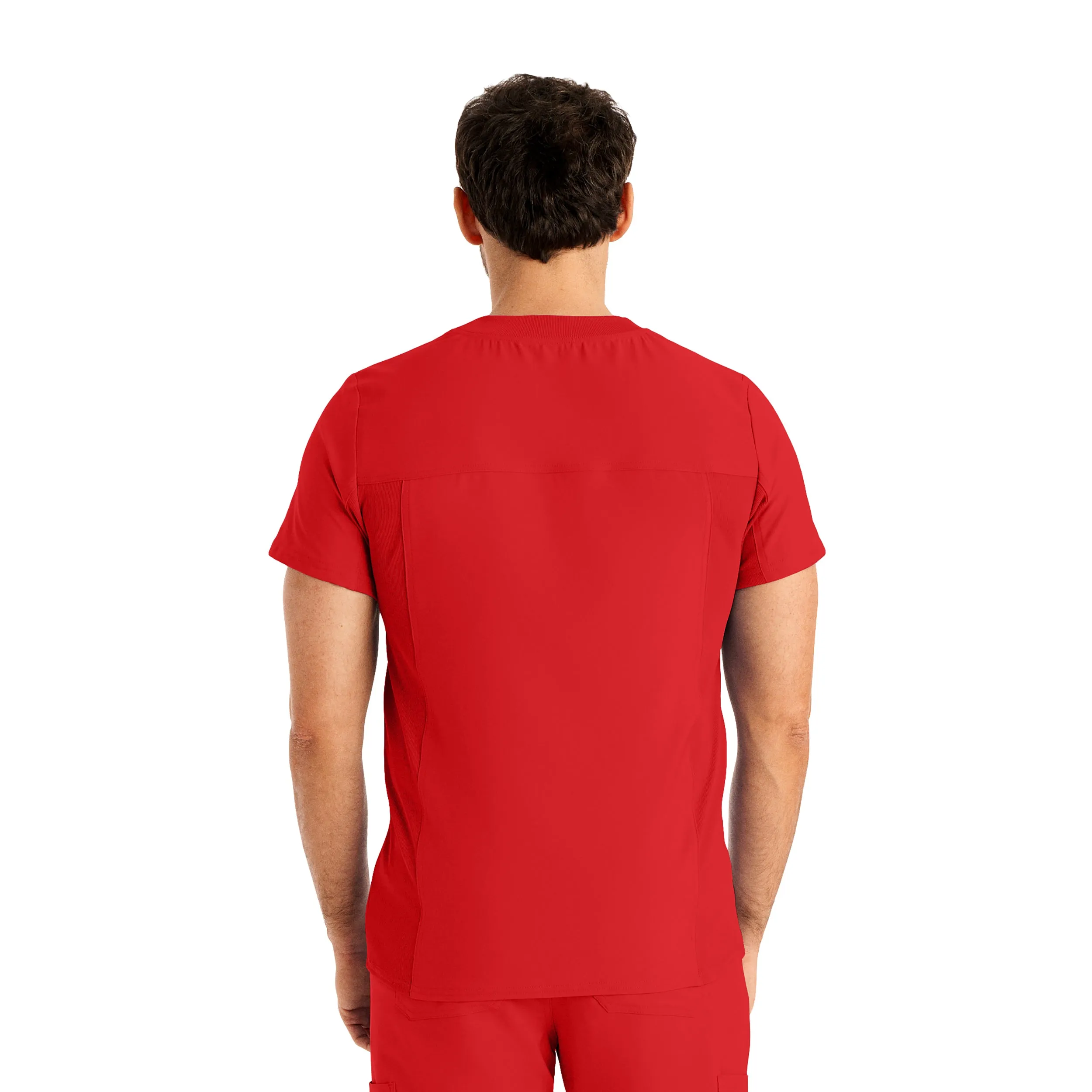 Forward LT110 Men's 4 Pocket V Neck Scrub Top Red