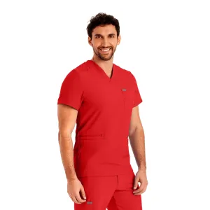 Forward LT110 Men's 4 Pocket V Neck Scrub Top Red