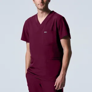 Forward LT110 Men's 4 Pocket V Neck Scrub Top Wine
