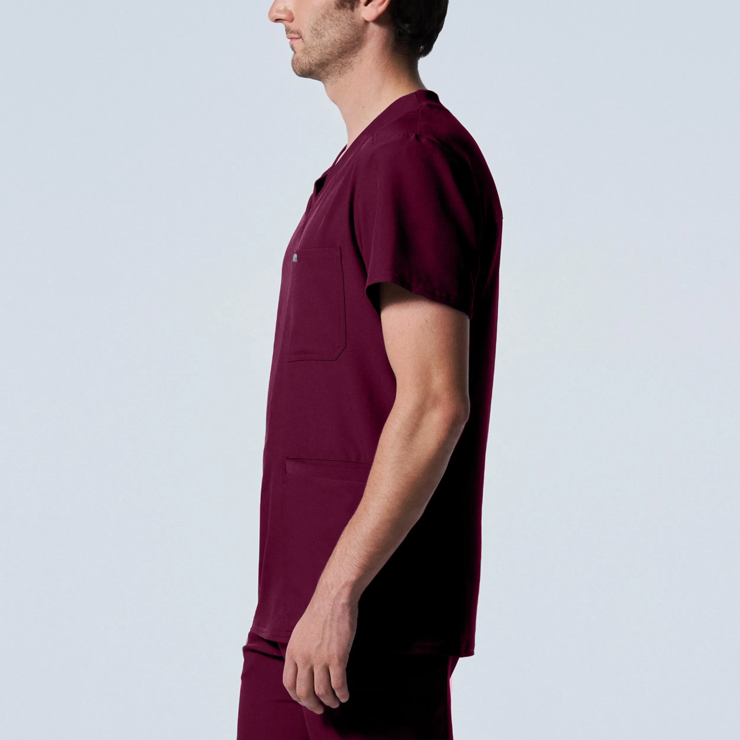 Forward LT110 Men's 4 Pocket V Neck Scrub Top Wine