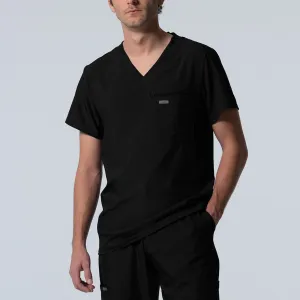 Forward LT111 Men's 2 Pocket V Neck Scrub Top Black