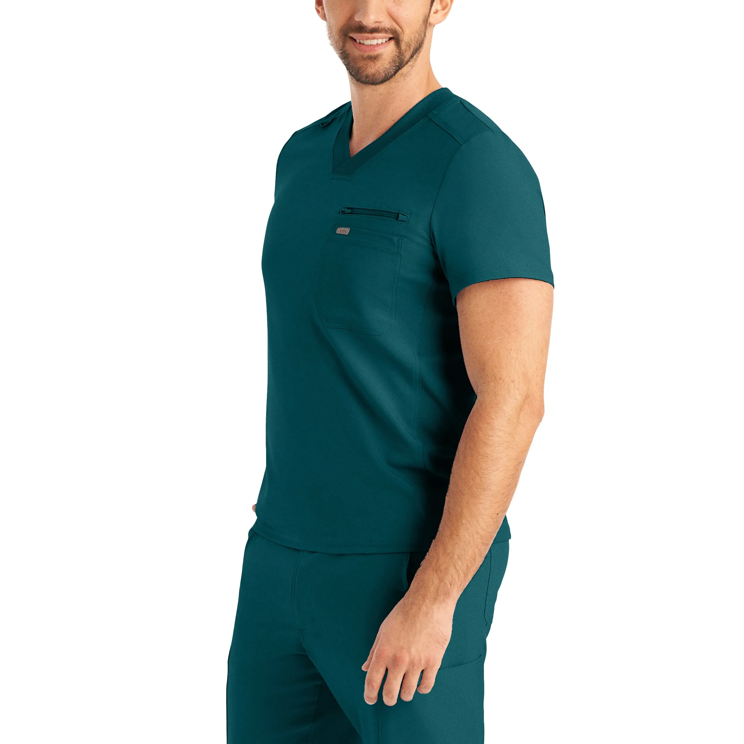 Forward LT111 Men's 2 Pocket V Neck Scrub Top Caribbean