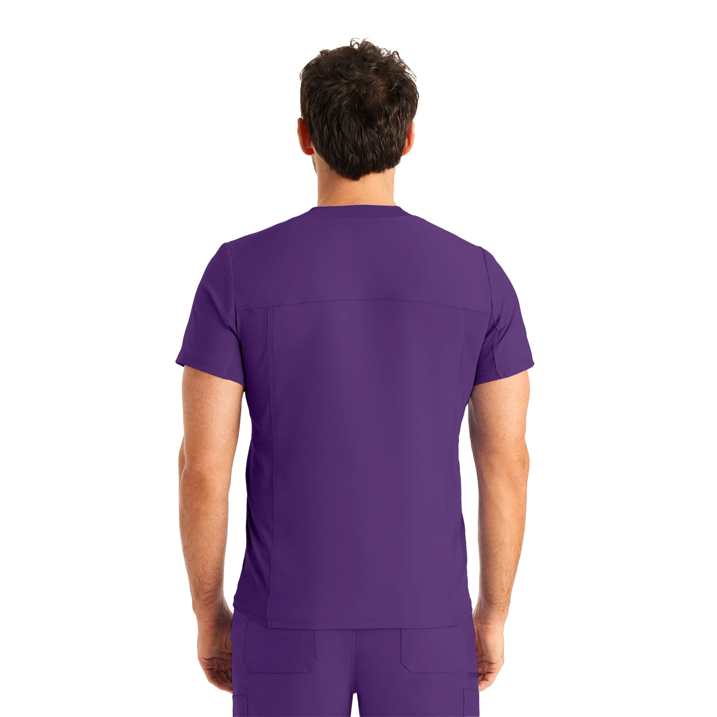Forward LT111 Men's 2 Pocket V Neck Scrub Top Eggplant
