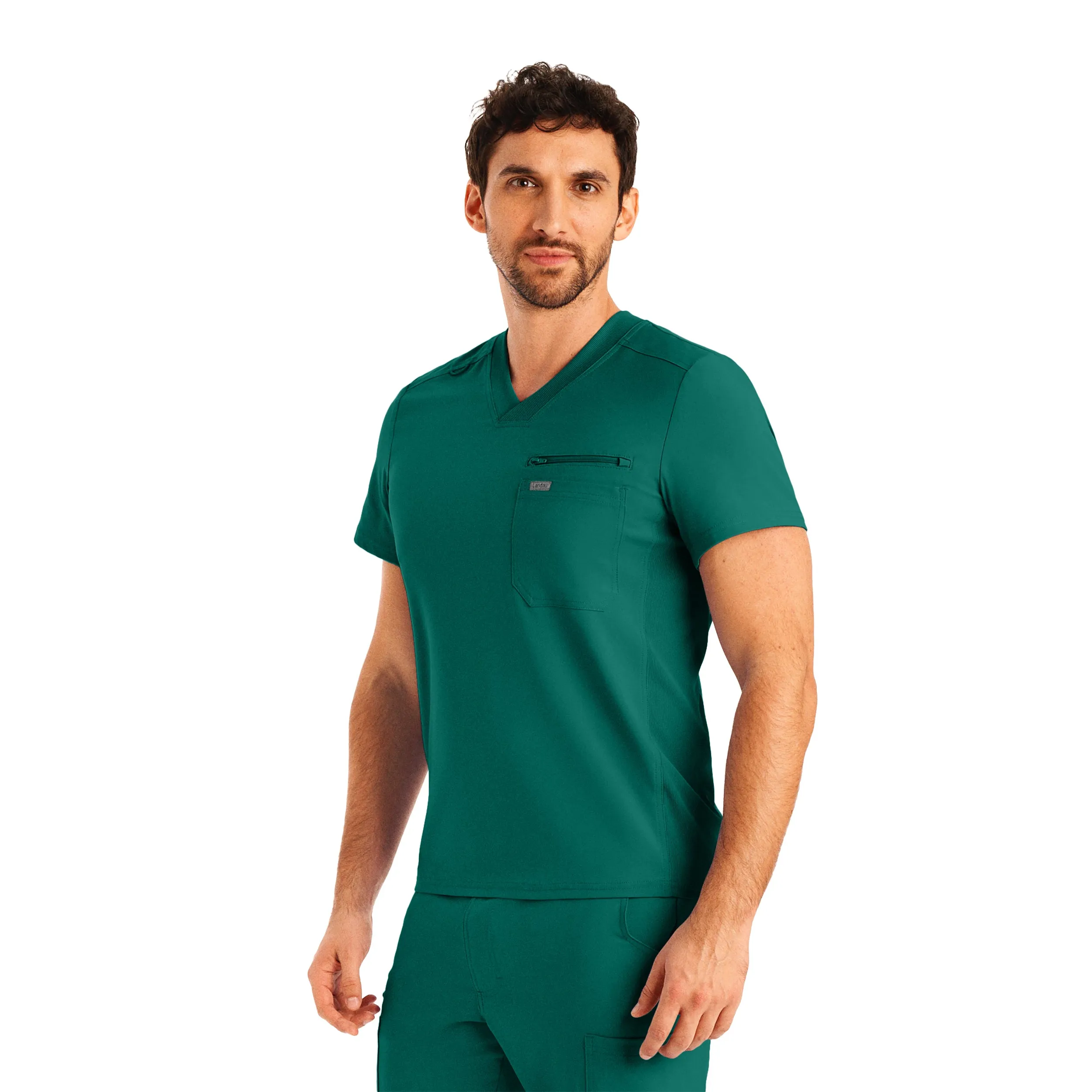 Forward LT111 Men's 2 Pocket V Neck Scrub Top Hunter