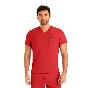Forward LT111 Men's 2 Pocket V Neck Scrub Top Red