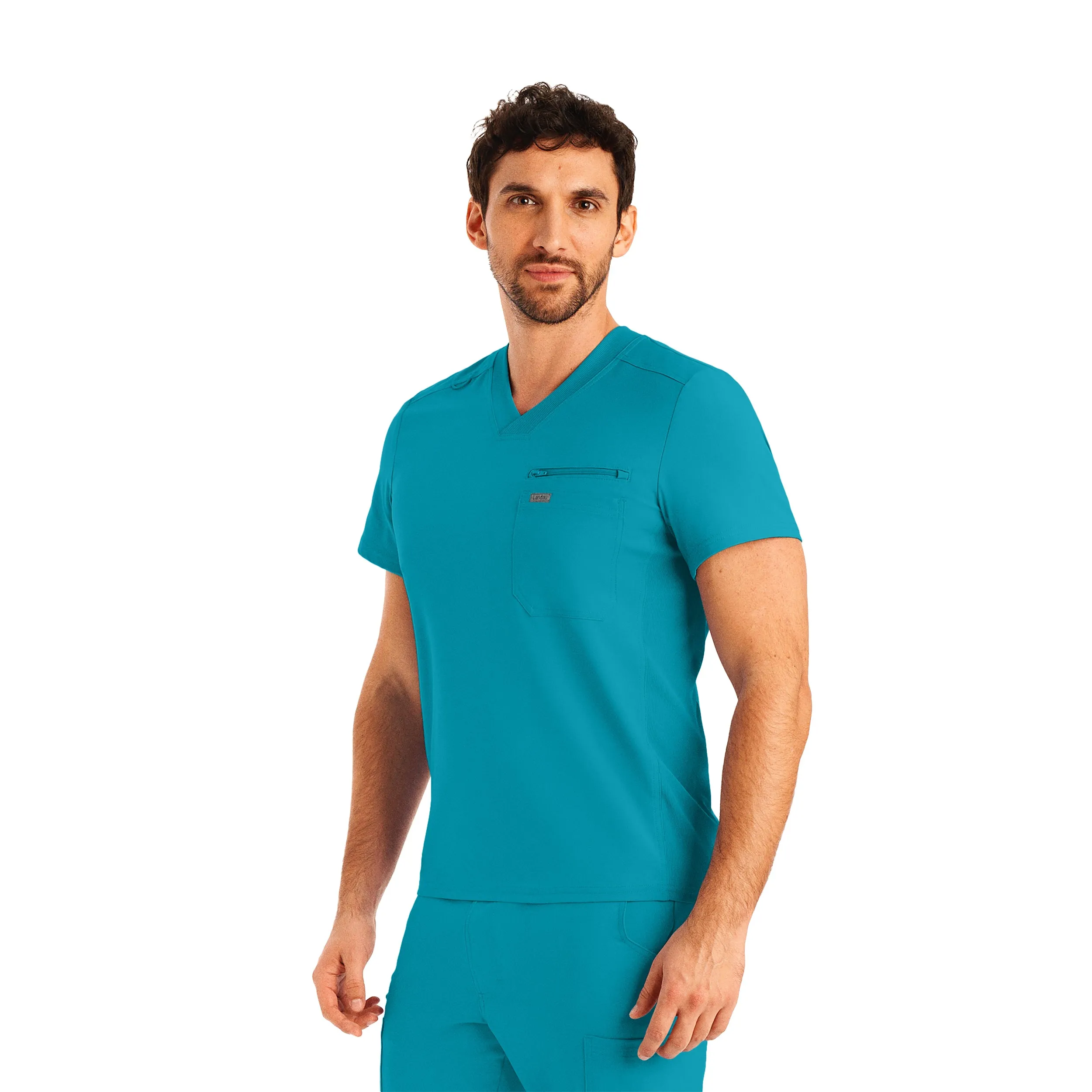 Forward LT111 Men's 2 Pocket V Neck Scrub Top Teal