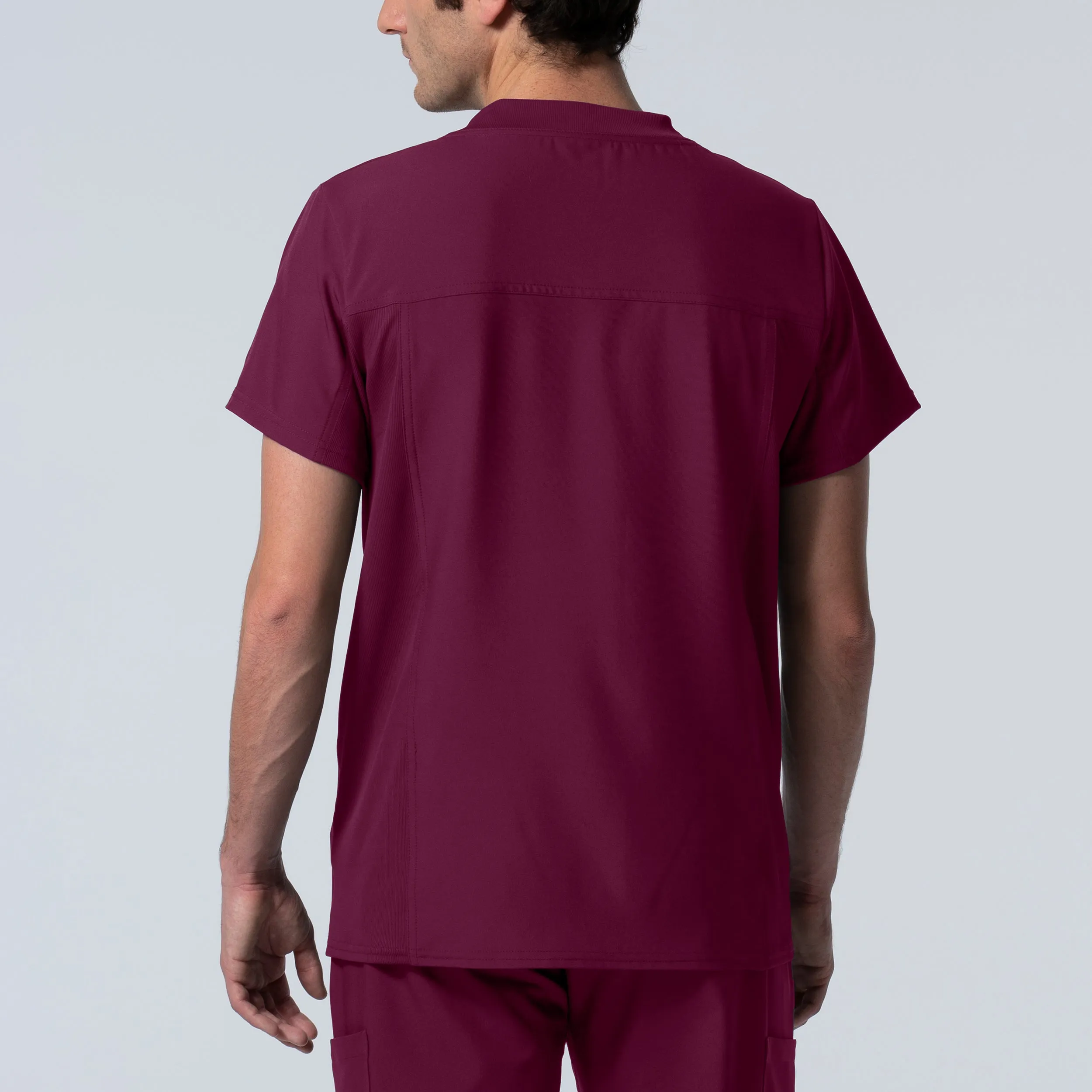 Forward LT111 Men's 2 Pocket V Neck Scrub Top Wine