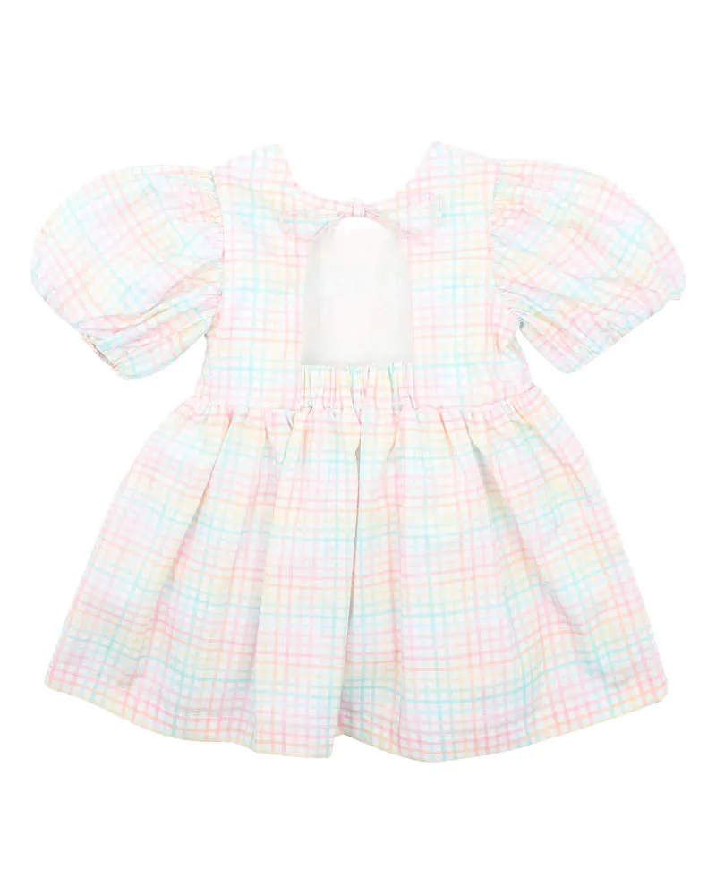 FOX & FINCH CANDY BLOSSOM CHECK DRESS