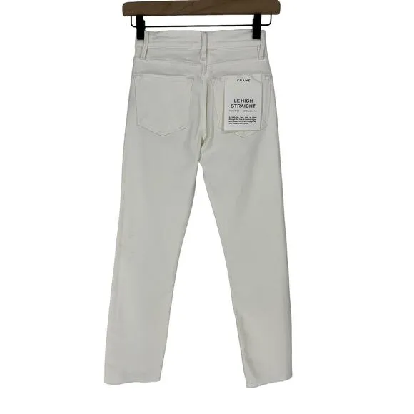 FRAME Denim Le High Straight Jeans in Au Natural Laskey