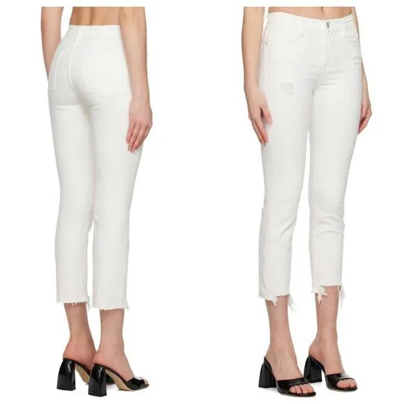 FRAME Denim Le High Straight Jeans in Au Natural Laskey