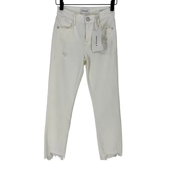 FRAME Denim Le High Straight Jeans in Au Natural Laskey