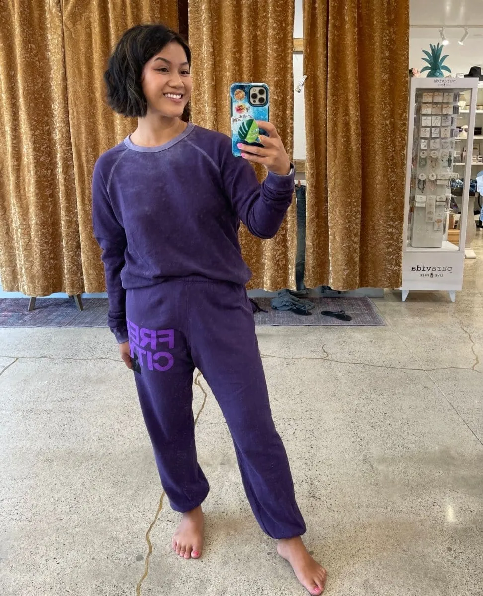 Free City Lucky Rabbit Sweatshirt Purple
