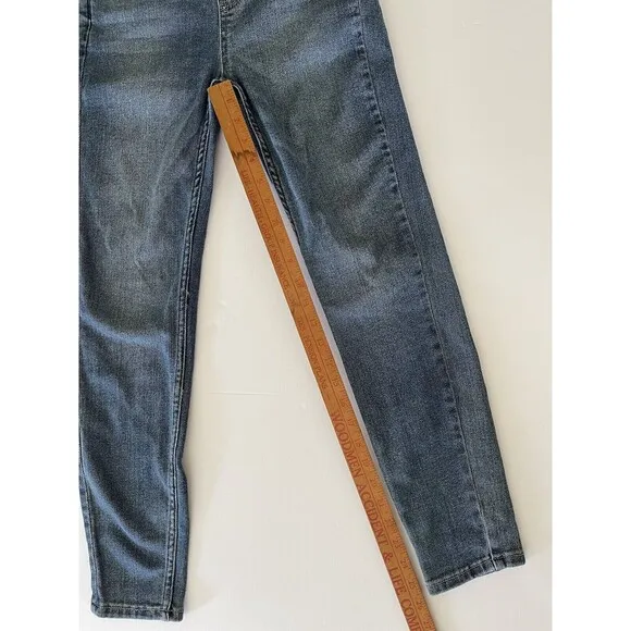 Free People Distressed‎ Blue Denim Overalls Medium Wash Size 26