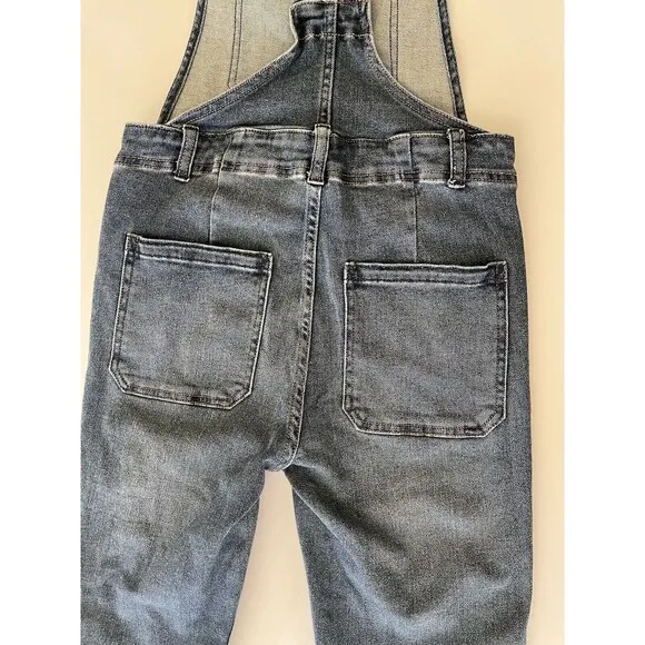 Free People Distressed‎ Blue Denim Overalls Medium Wash Size 26