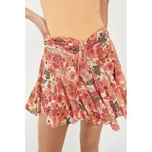 FREE PEOPLE Ellie Mini‎ Skort Skirt-Shorts Sand Combo Pink Floral Boho Size XS