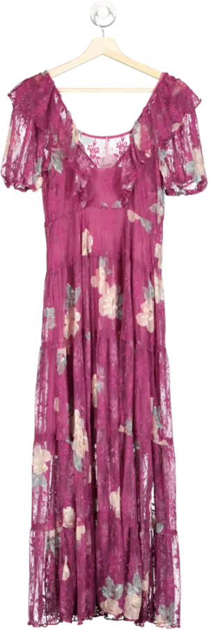 Free People Misty Plum Lace Maxi Dress XS