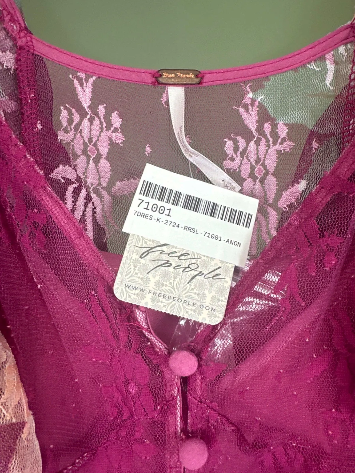 Free People Misty Plum Lace Maxi Dress XS