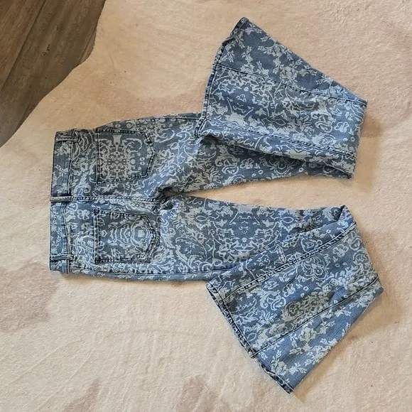 Free People We The Free Dream Lover Paisley Printed Flare Leg Jeans 25 EUC!