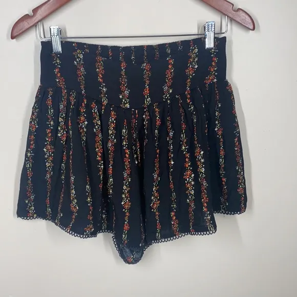 FREE PEOPLE Wild Love 2 Piece Short Set Black Combo