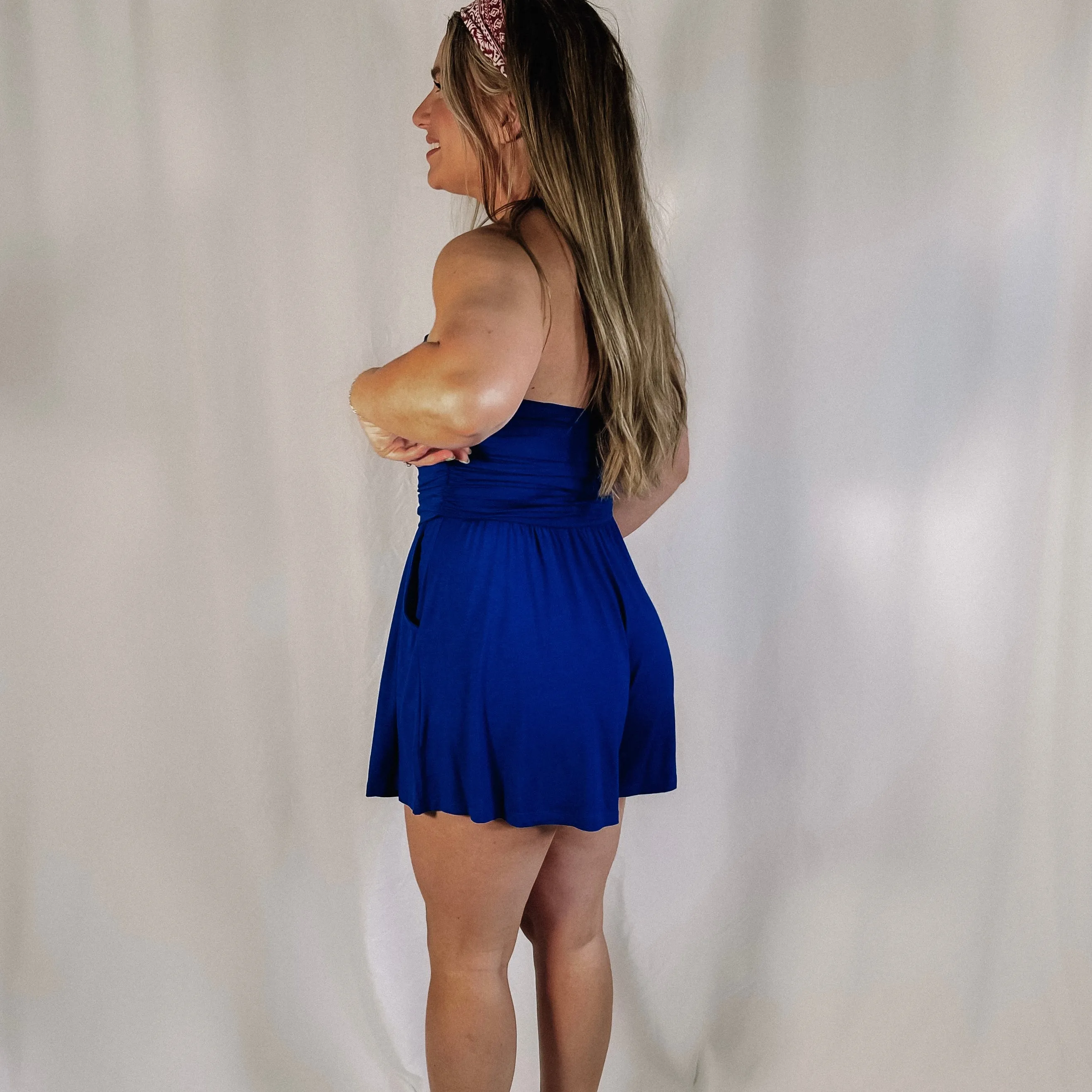 Freedom Strapless Romper - Blue - LAST ONE