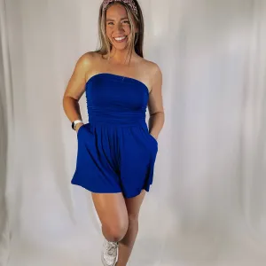 Freedom Strapless Romper - Blue - LAST ONE