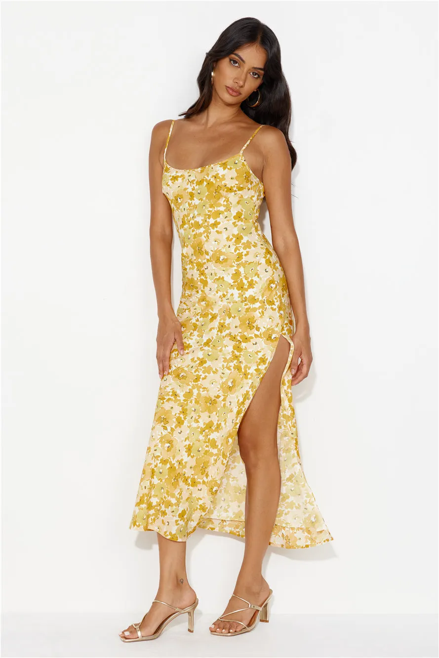 Garden Oasis Maxi Dress Yellow