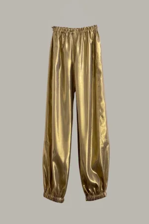 Genie Pant Brass Silk Lamé