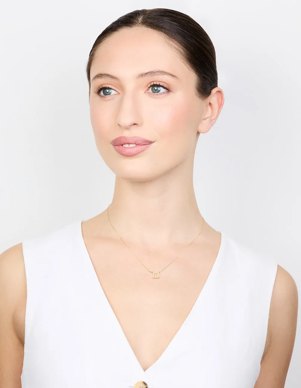 Gold Cubic Zirconia Angel Number 111 Necklace