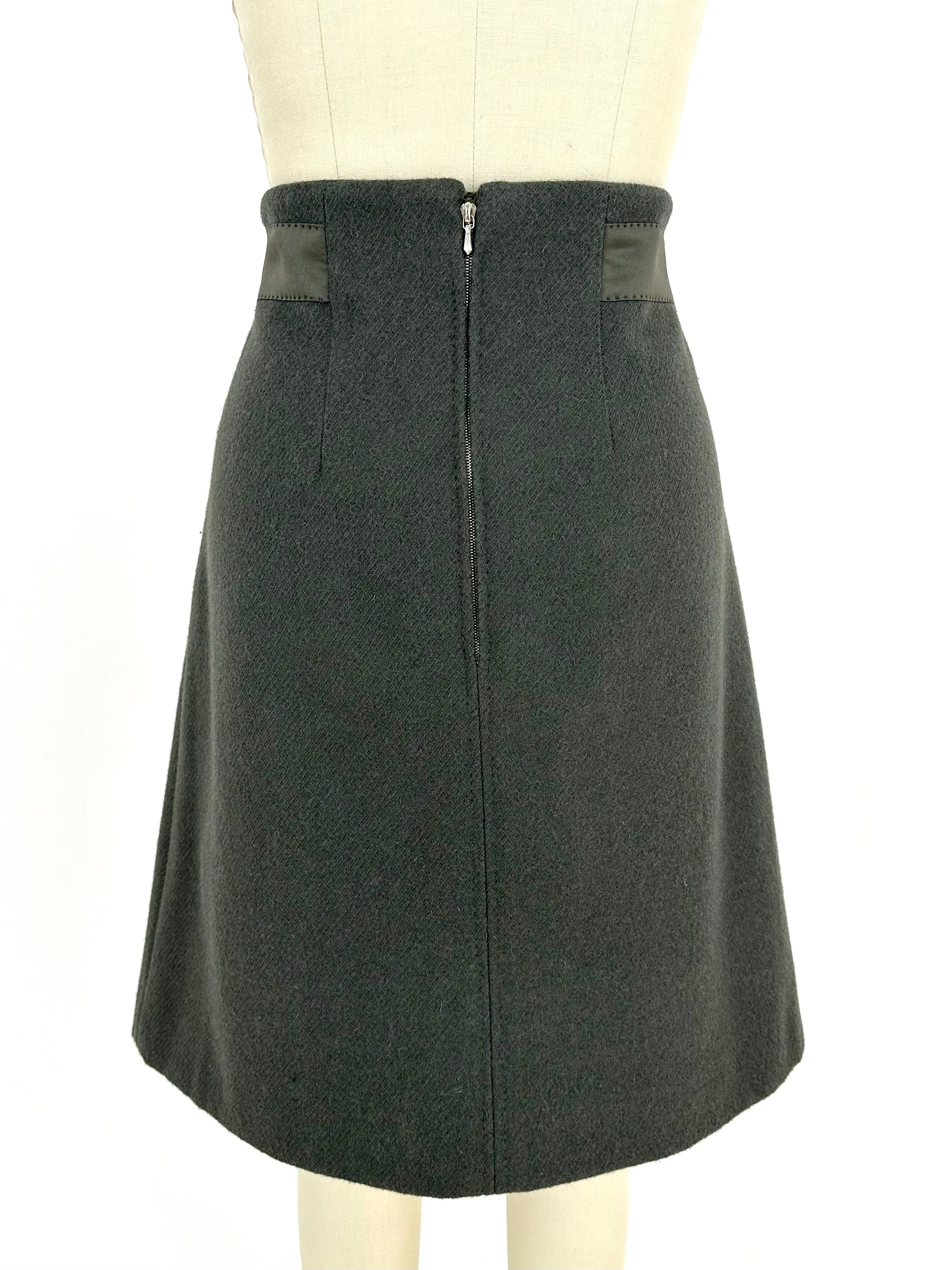 Golden Goose Wool Olive Skirt